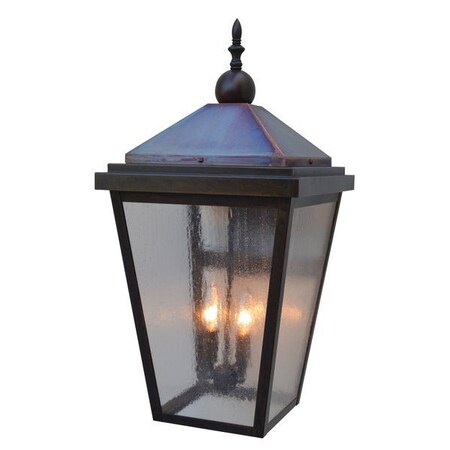 Arroyo Craftsman 12" Lancaster Wall Mount, Black, Clear Glass LAB-12CLR-BK/RC